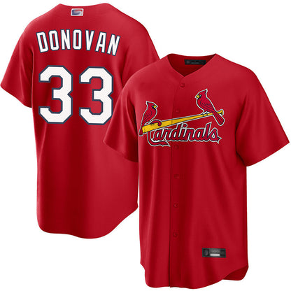 St.Louis Cardinals #33 Brendan Donovan Player Red Replica Baseball Jerseys