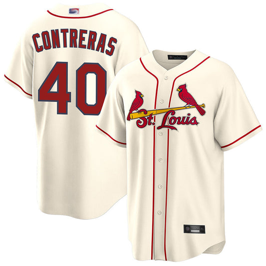 St.Louis Cardinals #40 Willson Contreras Player Replica Cream Baseball Jerseys