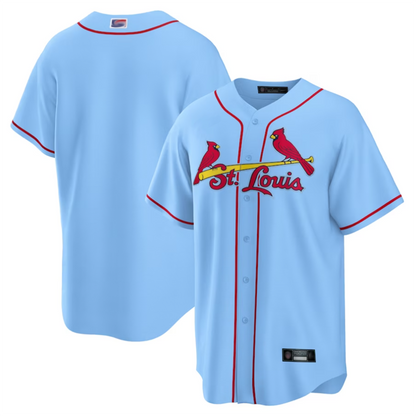 St.Louis Cardinals Blank Player Light Blue Replica Team Baseball Jerseys