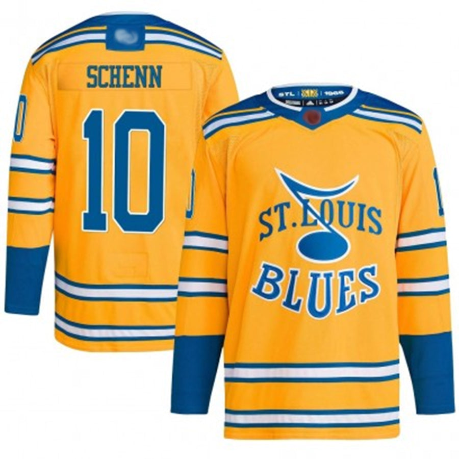 St. L.Blues #10 Brayden Schenn Player Fanatics Yellow Special Edition Hockey Jerseys