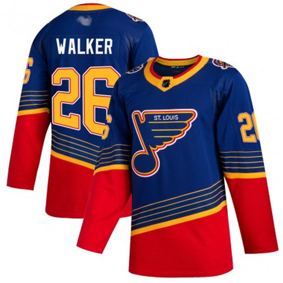 St. L.Blues #26 Nathan Walker Player Blue Alt Throwback Hockey Jerseys