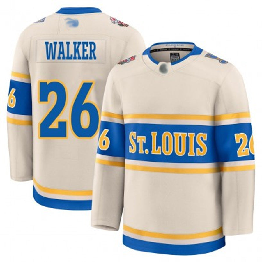 St. L.Blues #26 Nathan Walker Player Classic Premium Cream Hockey Jerseys