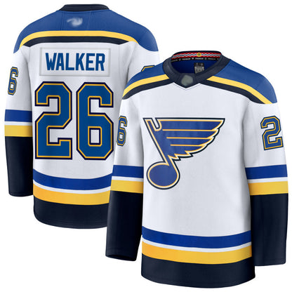 St. L.Blues #26 Nathan Walker Player Fanatics Premium White Hockey Jerseys