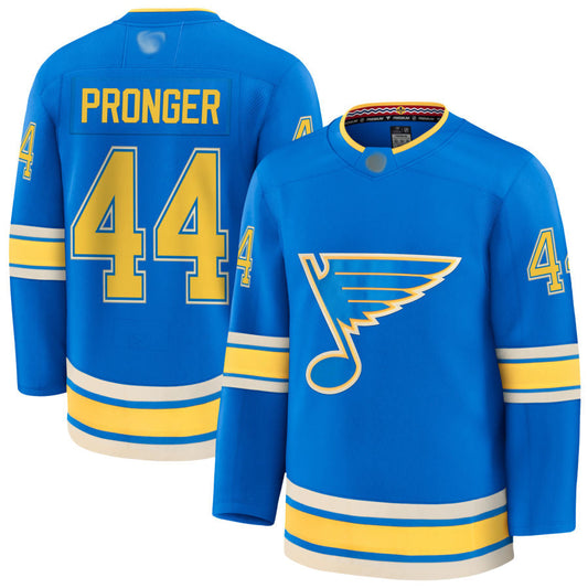St. L.Blues #44 Chris Pronger Player Fanatics Alternate Premium Blue Hockey Jerseys