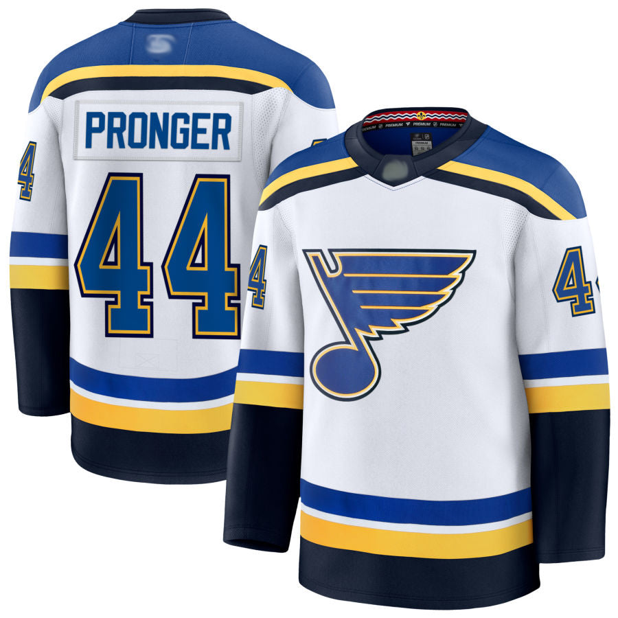 St. L.Blues #44 Chris Pronger Player Fanatics Premium White Hockey Jerseys