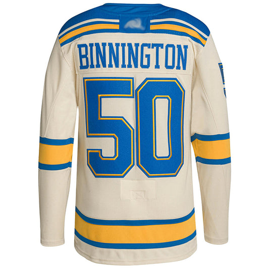 St. L.Blues #50 Jordan Binnington Player Cream Classic Breakaway Hockey Jerseys