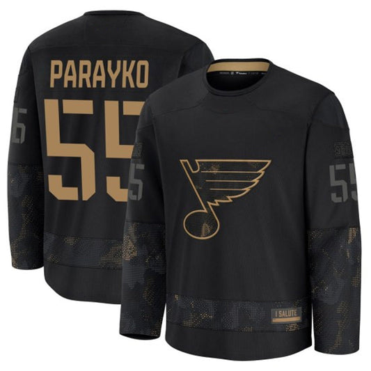 St. L.Blues #55 Colton Parayko Player Fanatics Black Hockey Jerseys