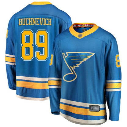 St. L.Blues #89 Pavel Buchnevich Player Fanatics Alternate Premium Blue Hockey Jerseys