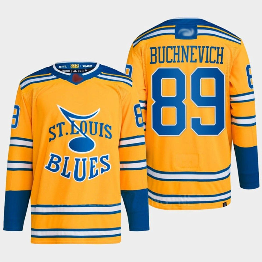 St. L.Blues #89 Pavel Buchnevich Player Fanatics Yellow Special Edition Hockey Jerseys