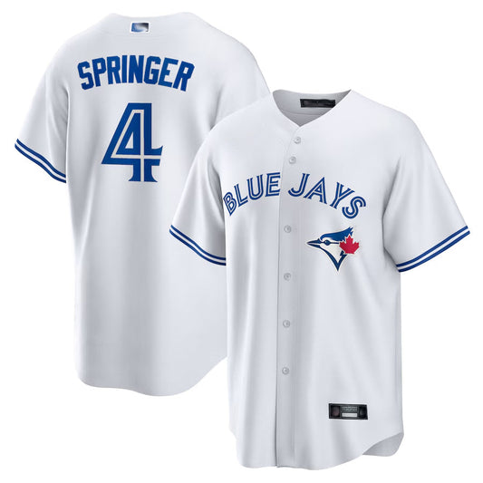 T.Blue Jays #4 George Springer Player Replica White Baseball Jerseys