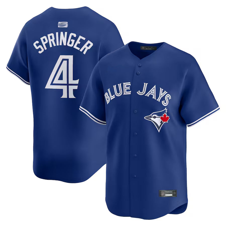T.Blue Jays #4 George Springer Player Royal Limited Baseball Jerseys