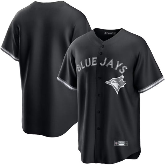 T.Blue Jays Blank Player Black Lights Out Replica Baseball Jerseys