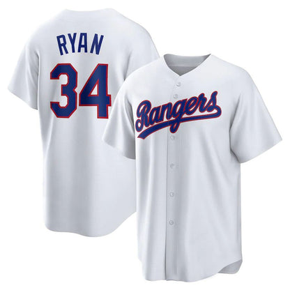 T.Rangers #34 Nolan Ryan Player White Home Cooperstown Collection Baseball Jerseys