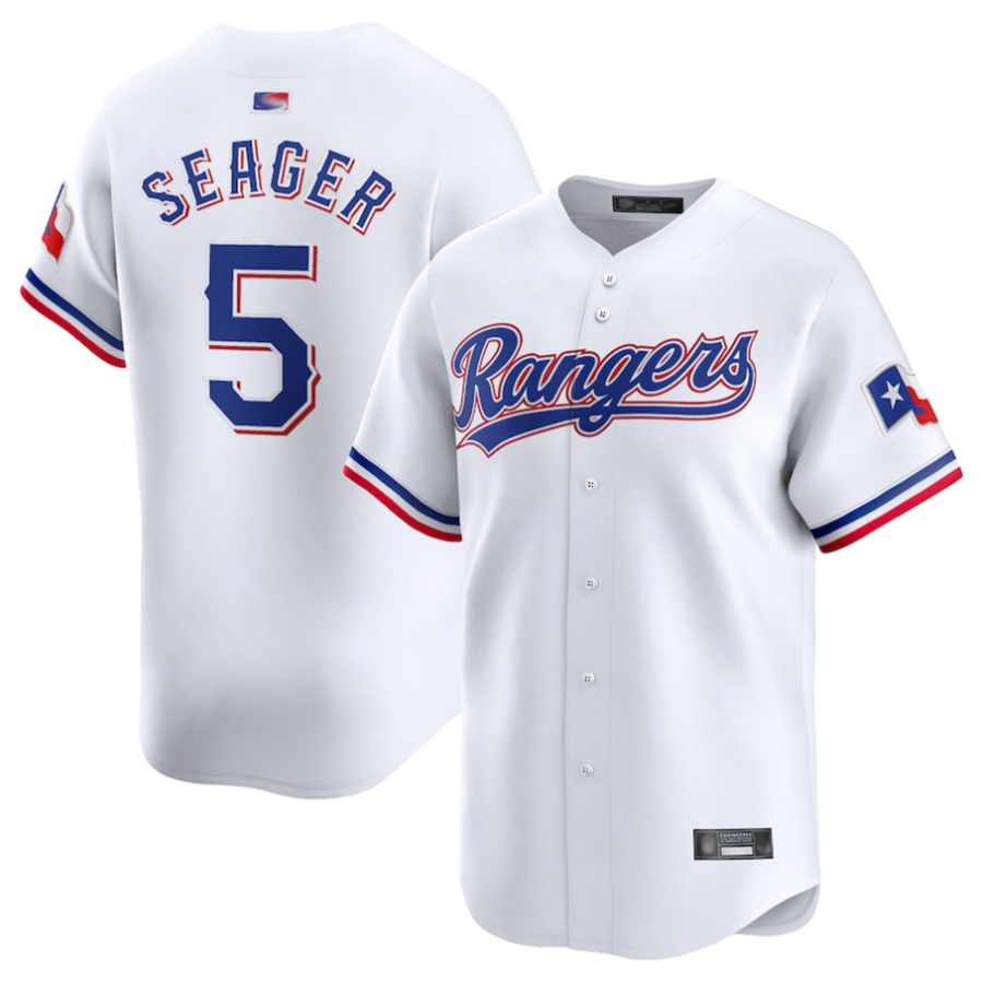 T.Rangers #5 Corey Seager Player White Home Limited Baseball Jerseys