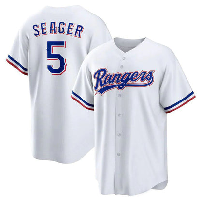 T.Rangers #5 Corey Seager Player White Home Replica Baseball Jerseys