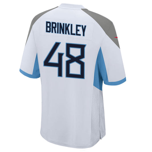 T.Titans #48 Beau Brinkley Player White Home Game Football Jerseys