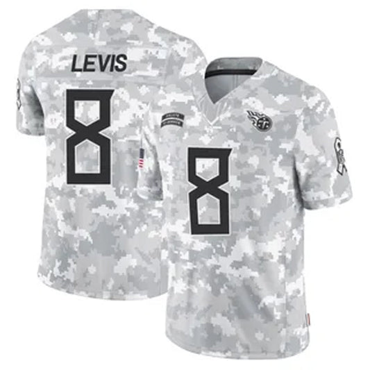T.Titans #8 Will Levis Player Arctic Camo Salute To Service Limited Football Jerseys