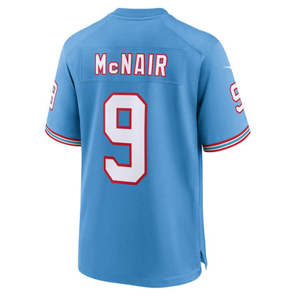 T.Titans #9 Steve McNair Player Light Blue Throwback Alternate Game Football Jerseys