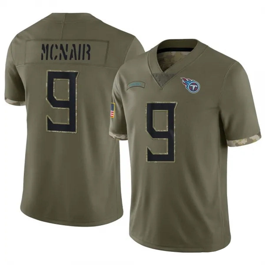 T.Titans #9 Steve McNair Player Olive Salute To Service Limited Football Jerseys