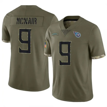 T.Titans #9 Steve McNair Player Olive Salute To Service Limited Football Jerseys