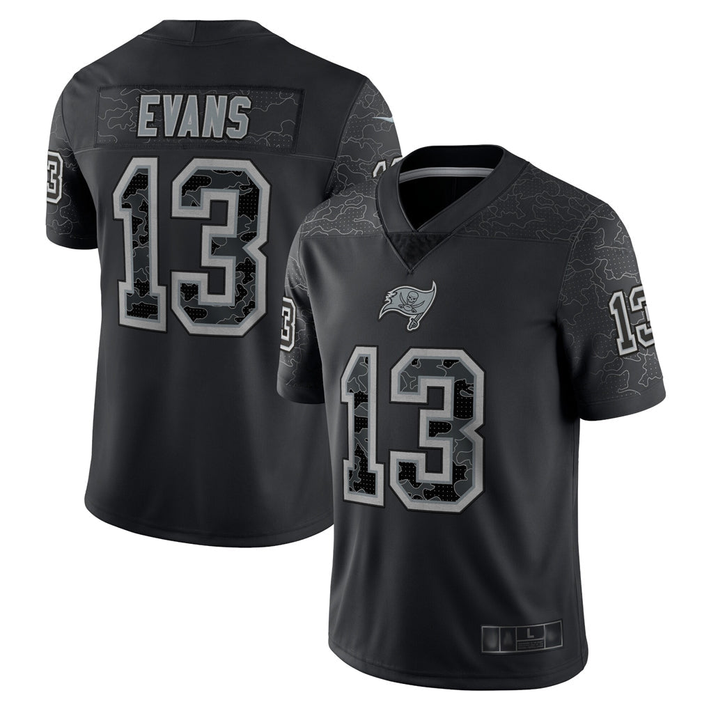 TB.Buccaneers #13 Mike Evans Player Black RFLCTV Limited Football Jerseys