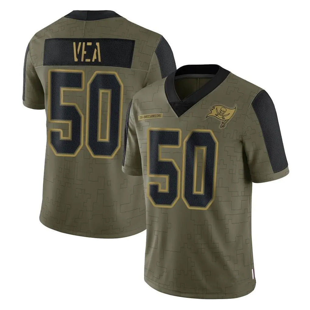 TB.Buccaneers #50 Vita Vea Player Olive Salute To Service Football Jerseys