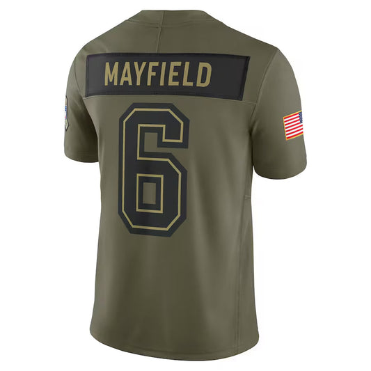 TB.Buccaneers #6 Baker Mayfield Player Olive Salute to Service Limited Football Jerseys