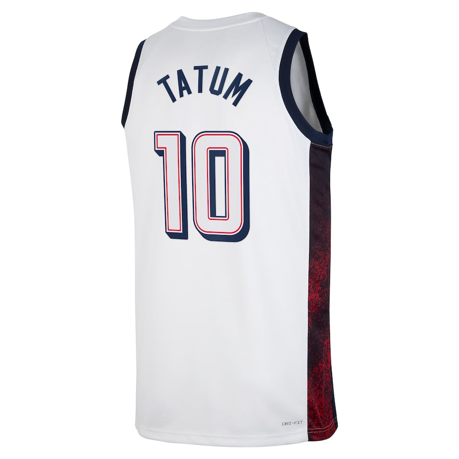 USA Basketball #10 Jayson Tatum Swingman Player Jersey - White Stitched American Basketball Jersey