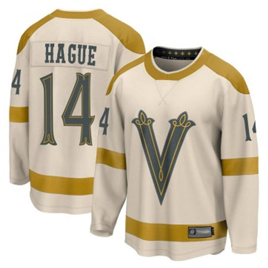 V.Golden Knights #14 Nicolas Hague Player Fanatics Cream Classic Breakaway Hockey Jerseys