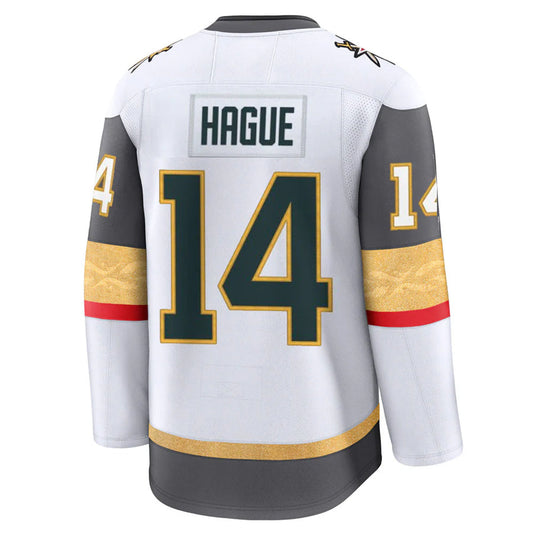 V.Golden Knights #14 Nicolas Hague Player Fanatics Premium Whtie Hockey Jerseys