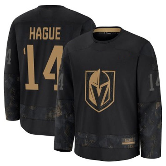 V.Golden Knights #14 Nicolas Hague Player Premium Black Military Appreciation Hockey Jerseys