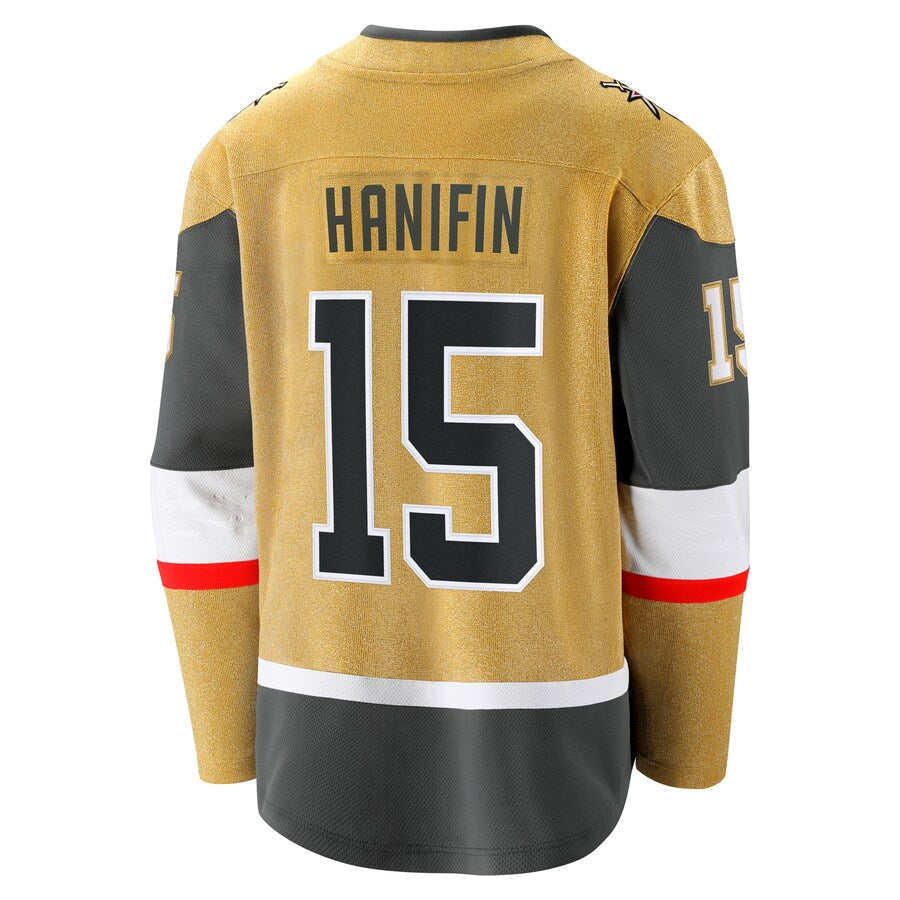 V.Golden Knights #15 Noah Hanifin Player Fanatics Home Breakaway Gold Hockey Jerseys