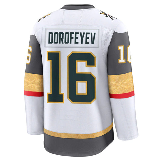 V.Golden Knights #16 Pavel Dorofeyev Player Fanatics Premium White Hockey Jerseys