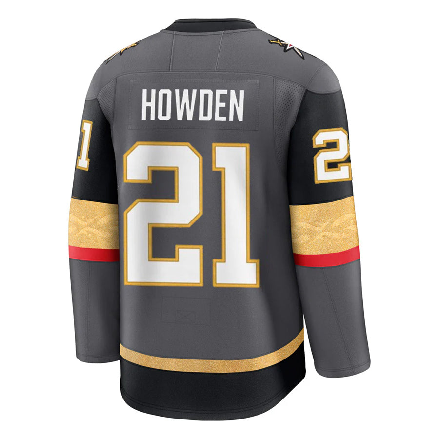 V.Golden Knights #21 Brett Howden Player Fanatics Home Premier Breakaway Gray Hockey Jerseys