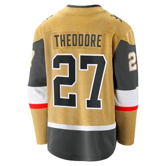 V.Golden Knights #27 Shea Theodore Player Fanatics Home Breakaway Gold Hockey Jersey