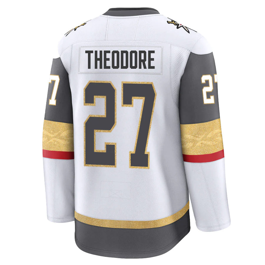 V.Golden Knights #27 Shea Theodore Player Fanatics Premium Stitched White Hockey Jerseys