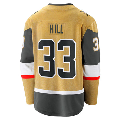 V.Golden Knights #33 Adin Hill Player Fanatics Breakaway Gold Hockey Jerseys