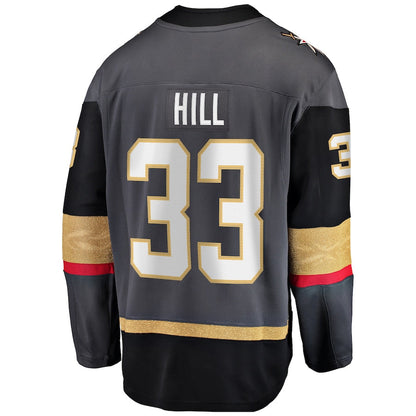 V.Golden Knights #33 Adin Hill Player Fanatics Breakaway Gray Hockey Jerseys