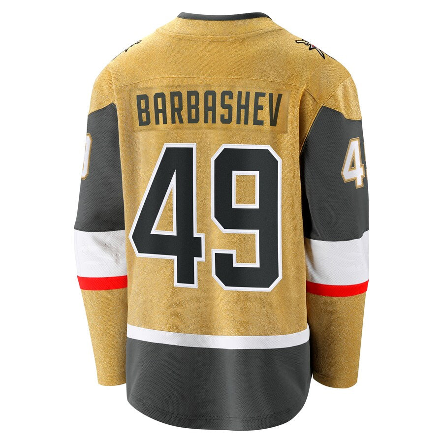V.Golden Knights #49 Ivan Barbashev Player Fanatics Home Breakaway Gold Hockey Jerseys