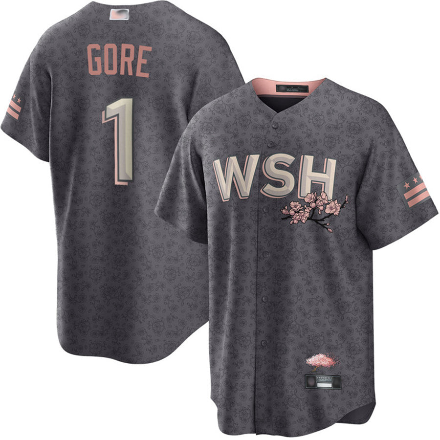 W.Nationals #1 MacKenzie Gore Player Gray City Connect Home Replica Baseball Jerseys