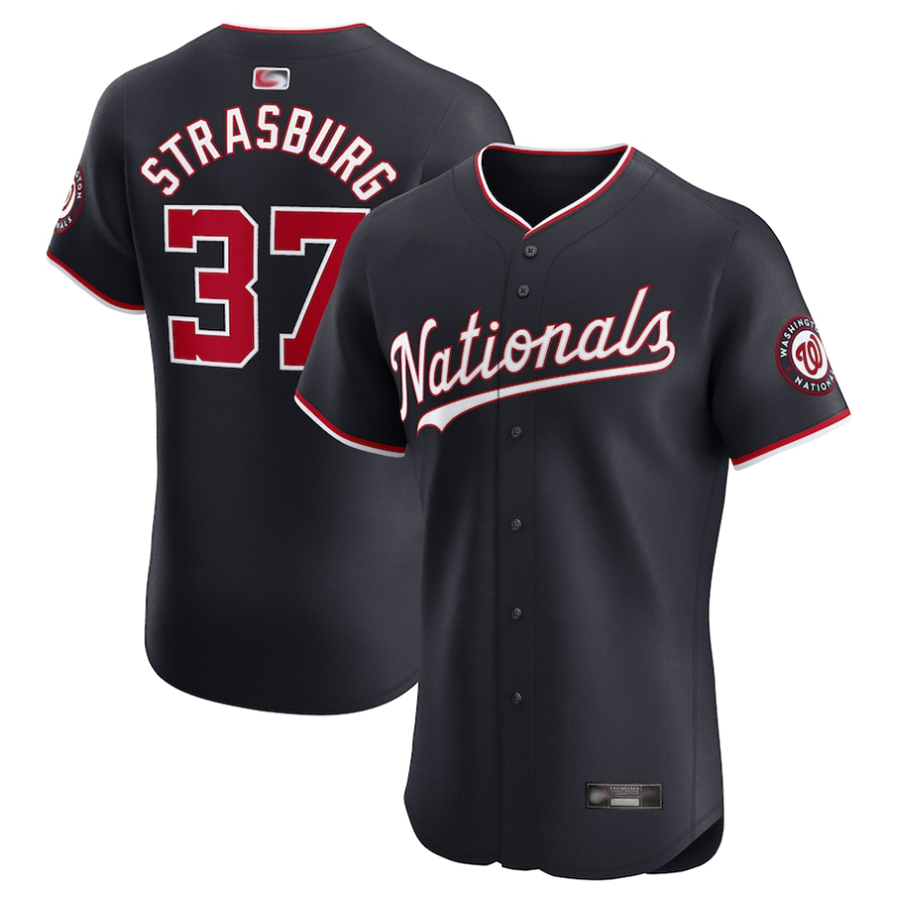 W.Nationals #37 Stephen Strasburg Player Navy Elite Baseball Jerseys