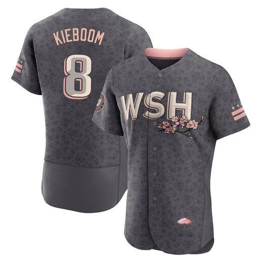 W.Nationals #8 Carter Kieboom Player Gray City Connect Baseball Jerseys