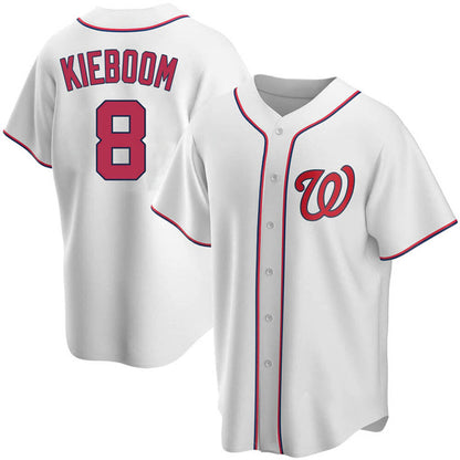 W.Nationals #8 Carter Kieboom Player White Home Replica Baseball Jerseys