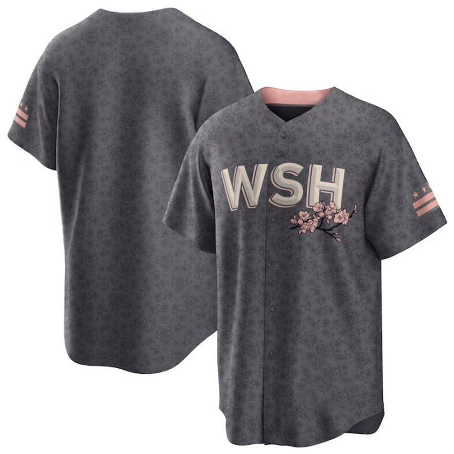 W.Nationals Blank Player Gray City Connect Replica Team Baseball Jerseys