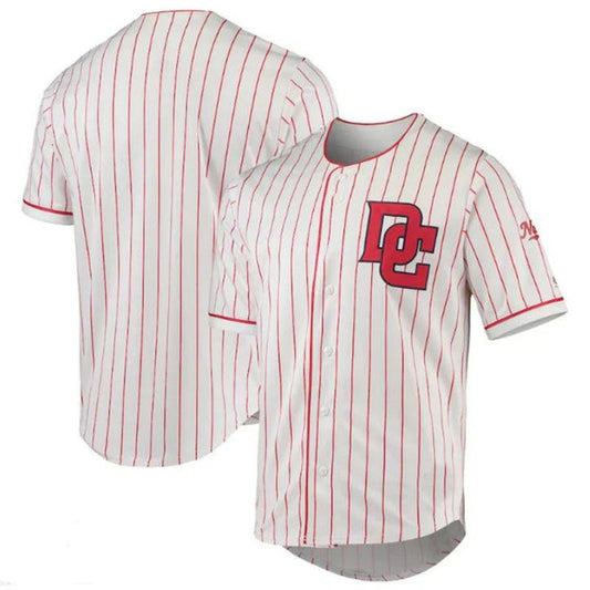 W.Nationals Blank Player White Red Pinstripe Baseball Jerseys